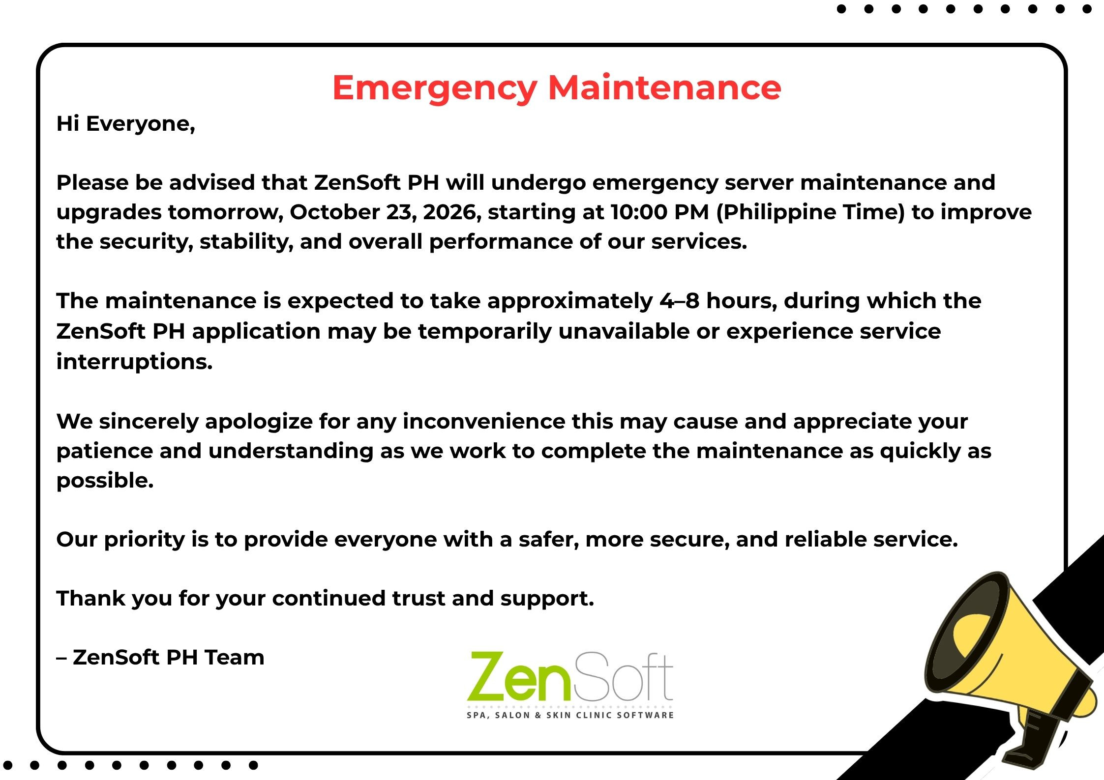 Zensoft Announcement