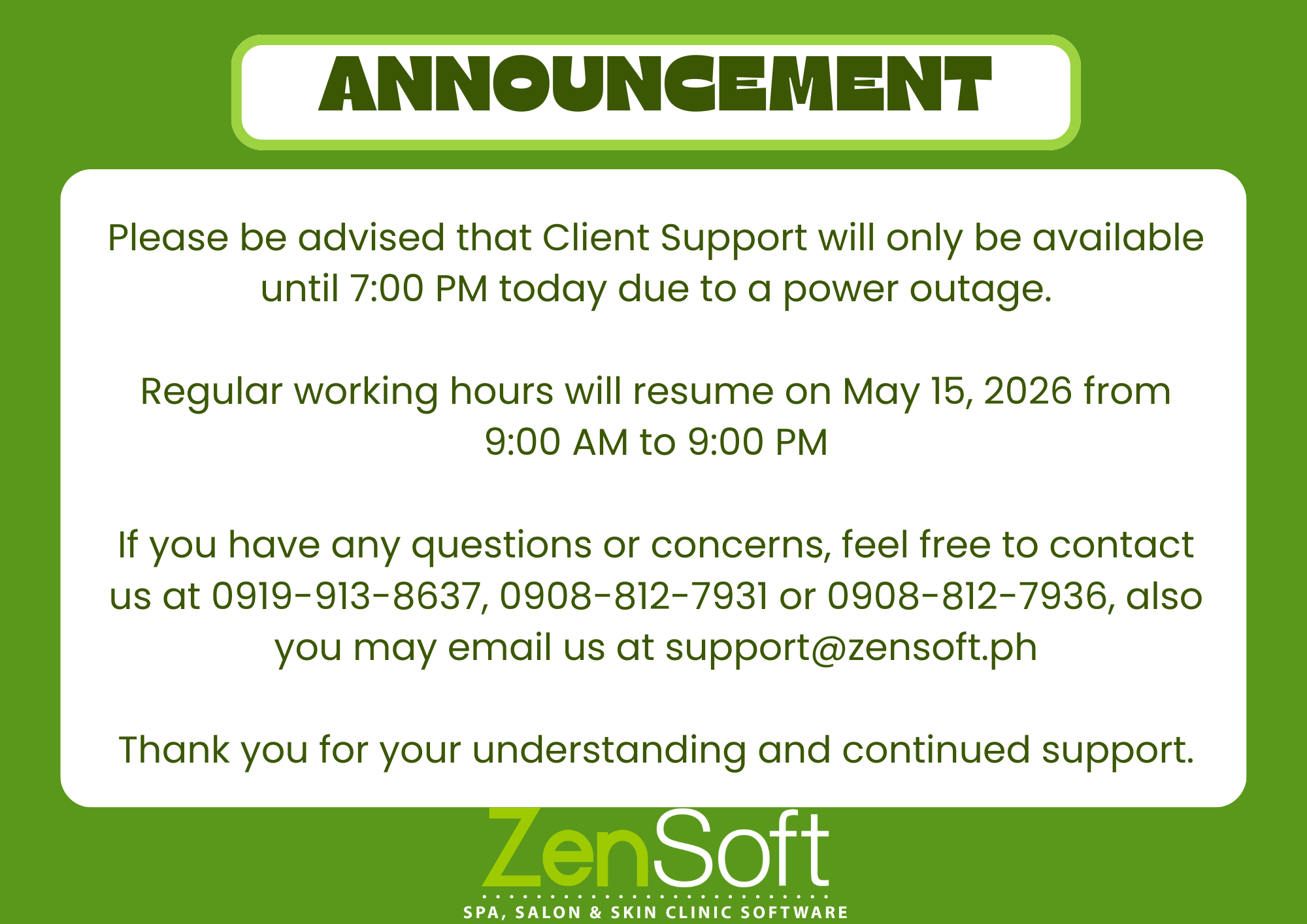 Zensoft Announcement